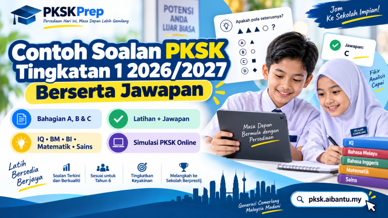 Contoh Soalan PKSK Tingkatan 1 2026/2027 Berserta Jawapan